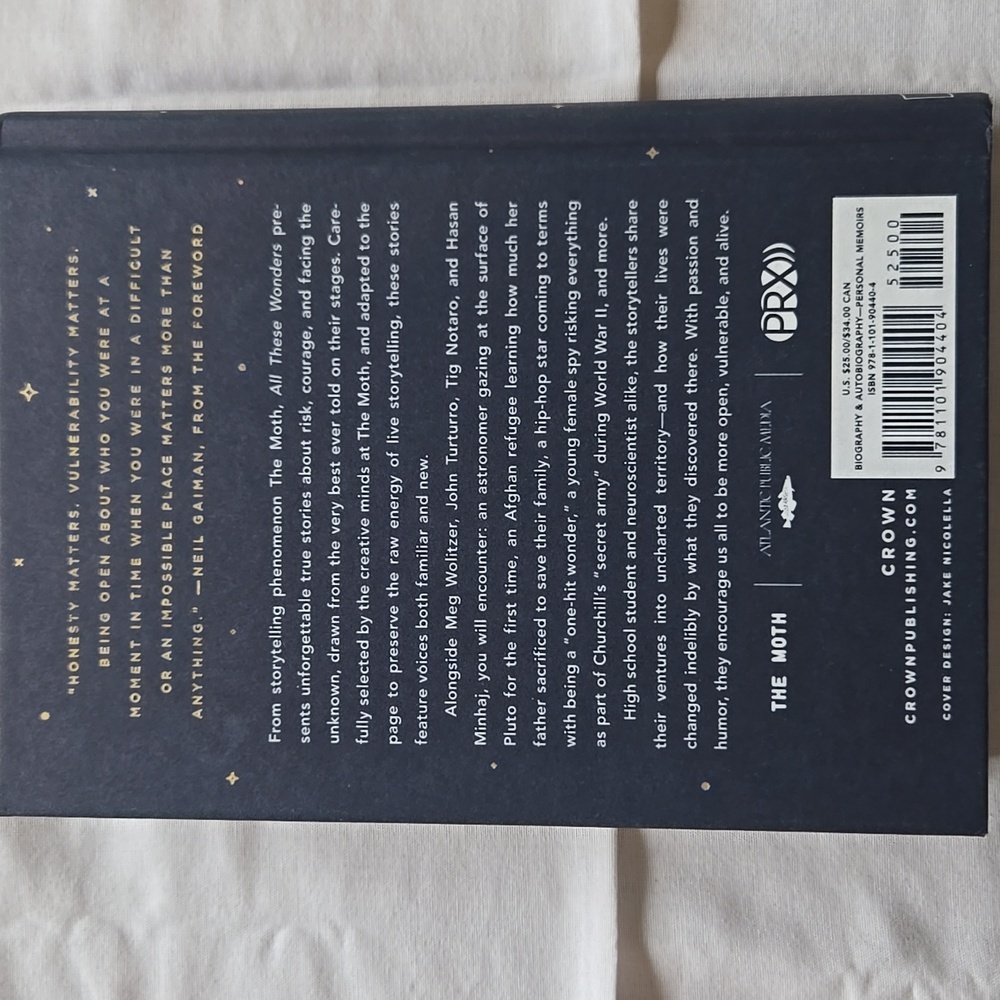All These Wonders The Moth Hardcover Neil Gaiman True Stories - Picture 2 of 6